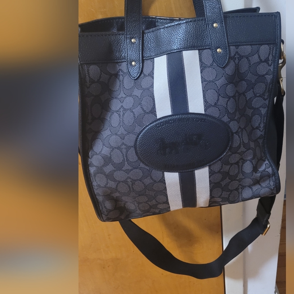 EUC Coach Black and White Tote Bag